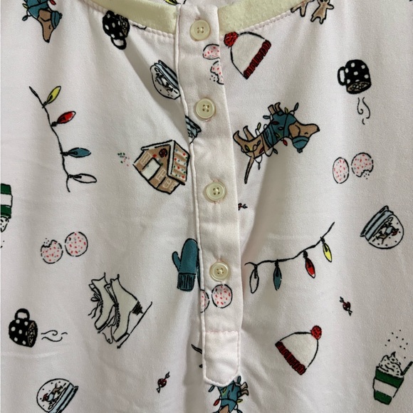 Kate Spade Festive Pajama Set - Cream and Pink - Picture 3 of 7